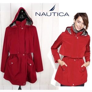 Nautica red rain jacket